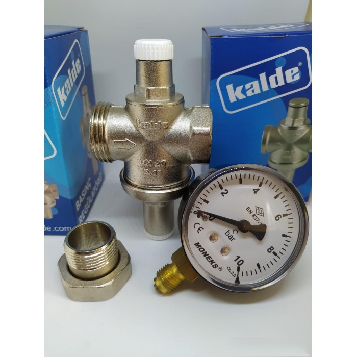Kalde Su Basınç Düşürücü Regülatör 3/4'' Rakorlu ve Manometreli