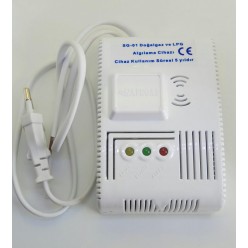 Safegas Gaz SG01 Alarm Cihazı Doğalgaz Lpg Dedektörü - İgdaş Gazmer On